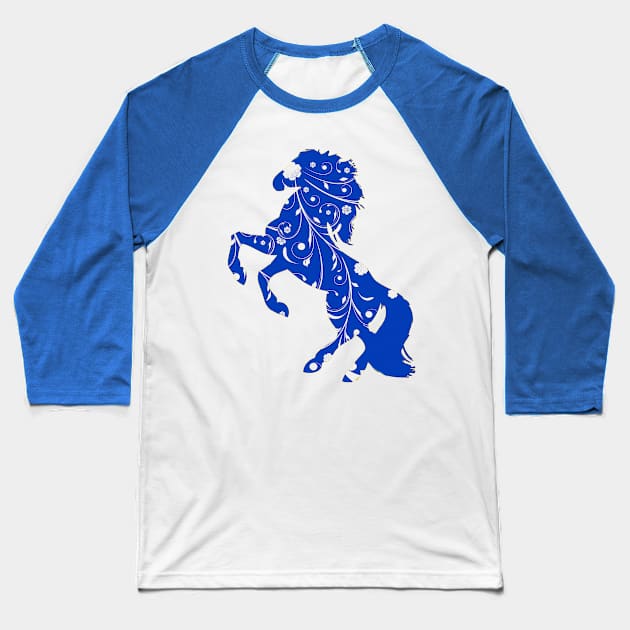 Floral Horse Baseball T-Shirt by letnothingstopyou